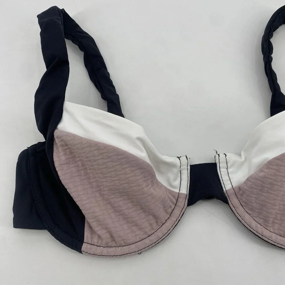 Tavik Size M Sawyer Colorblock Black Clay Underwire Bikini Top L79338